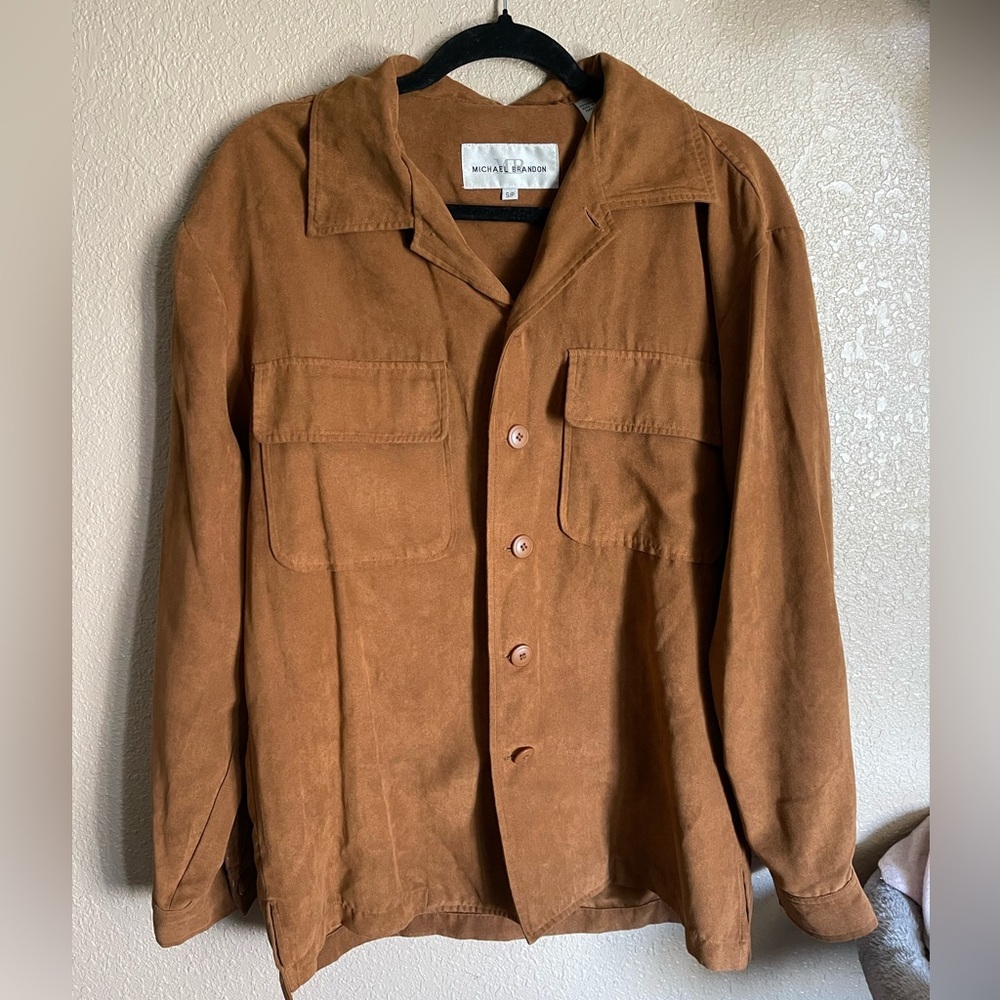 Faux Suede button down jacket 🤎